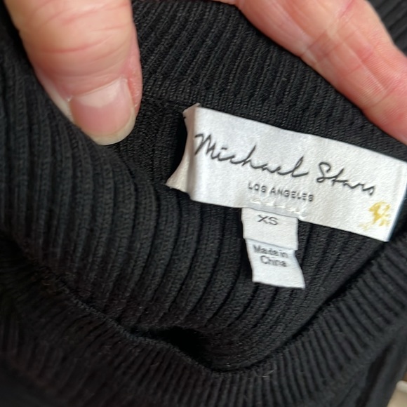 Michael Stars Giselle Heavy Rib Bodycon Midi Halter Dress Black XS - Picture 9 of 10